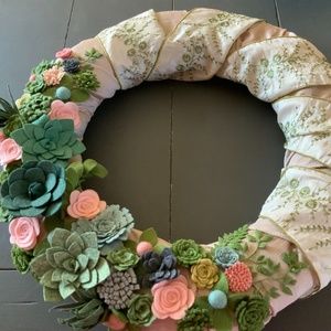 Felt flower wreath